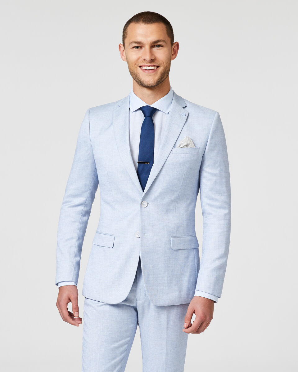 Slim Stretch Textured Tailored Jacket, Blue, hi-res